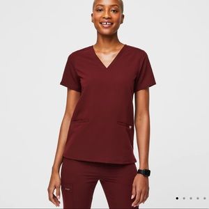 Burgundy Figs Casma™ Three-Pocket Scrub Top
